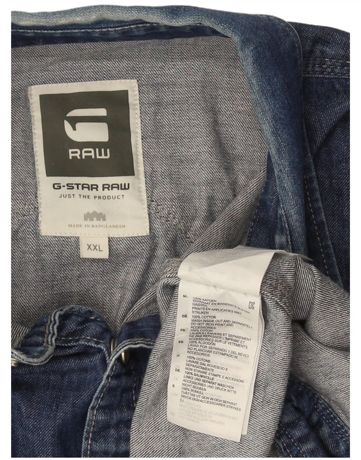 Camisa jeans masculina G-Star 2XL algodão azul
