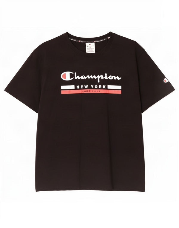 Camiseta feminina estampada Champion UK 20 2XL algodão preto