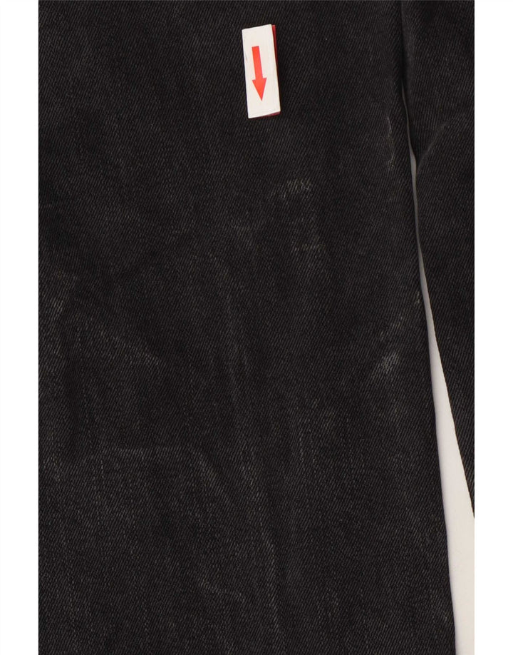 Calça jeans reta feminina Chaps US 6 médio W30 L30 algodão cinza