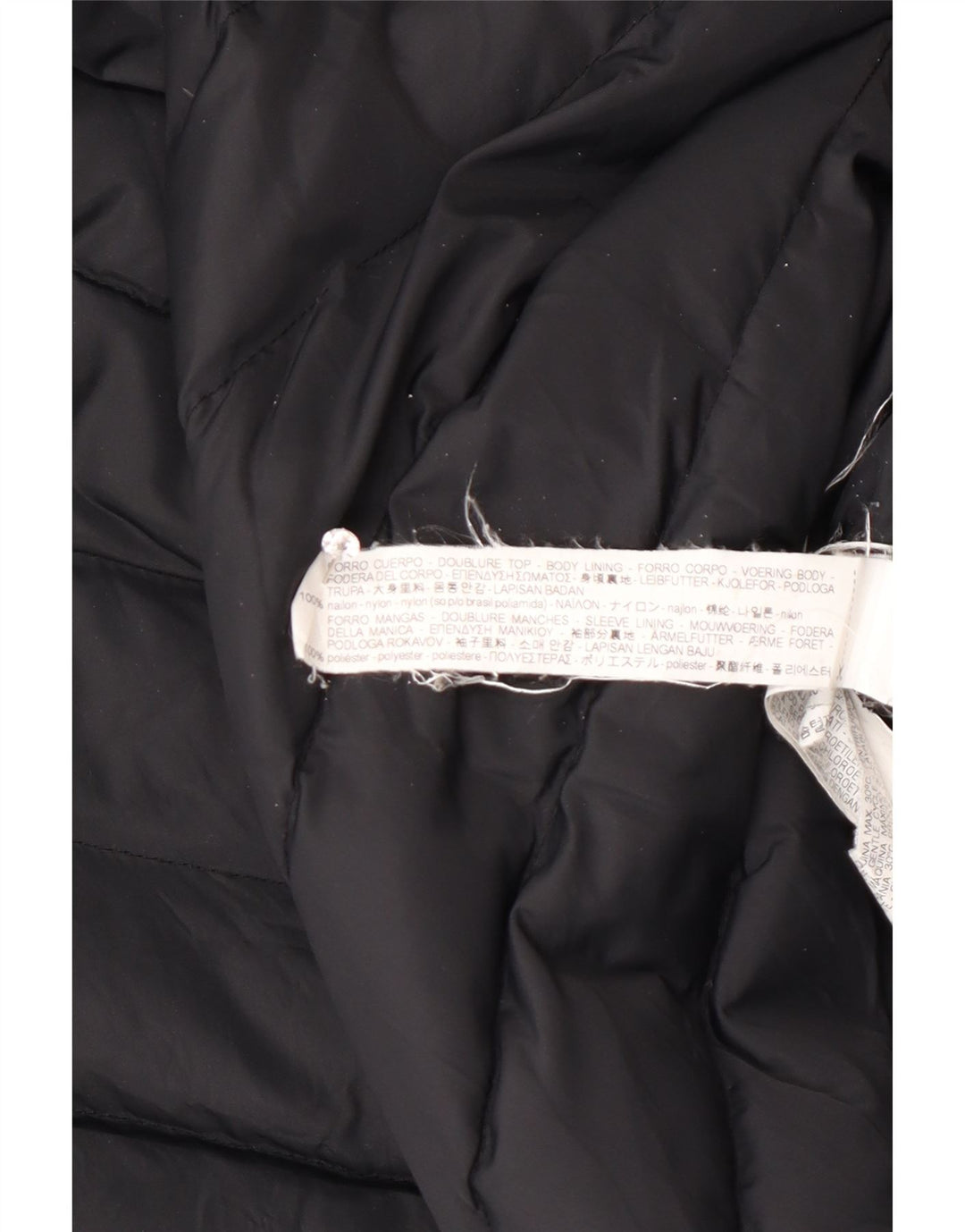 Casaco acolchoado feminino Zara UK 14 poliéster colorblock preto médio