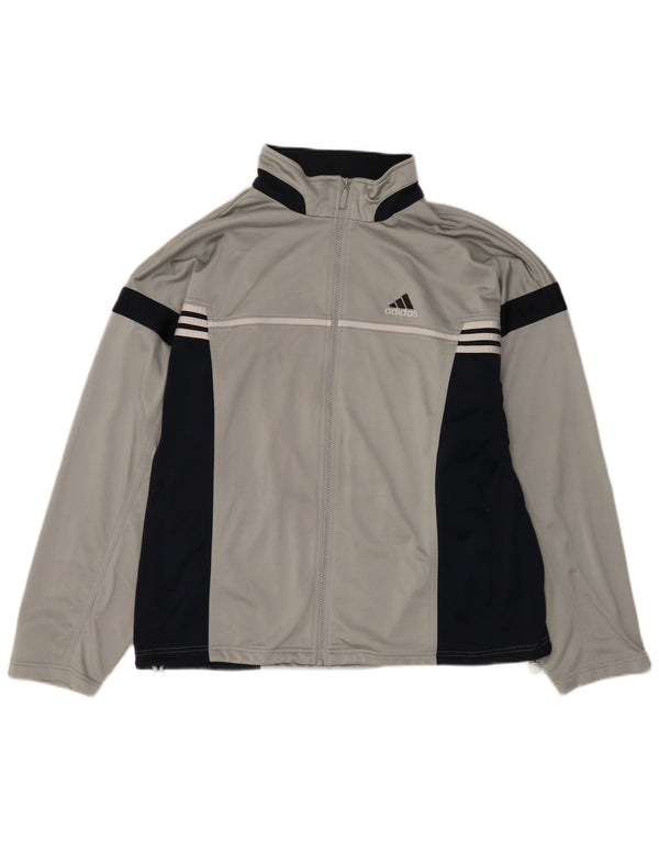 Adidas Mens Graphic Tracksuit Top Jacket UK 44/46 Large Grey Colourblock
