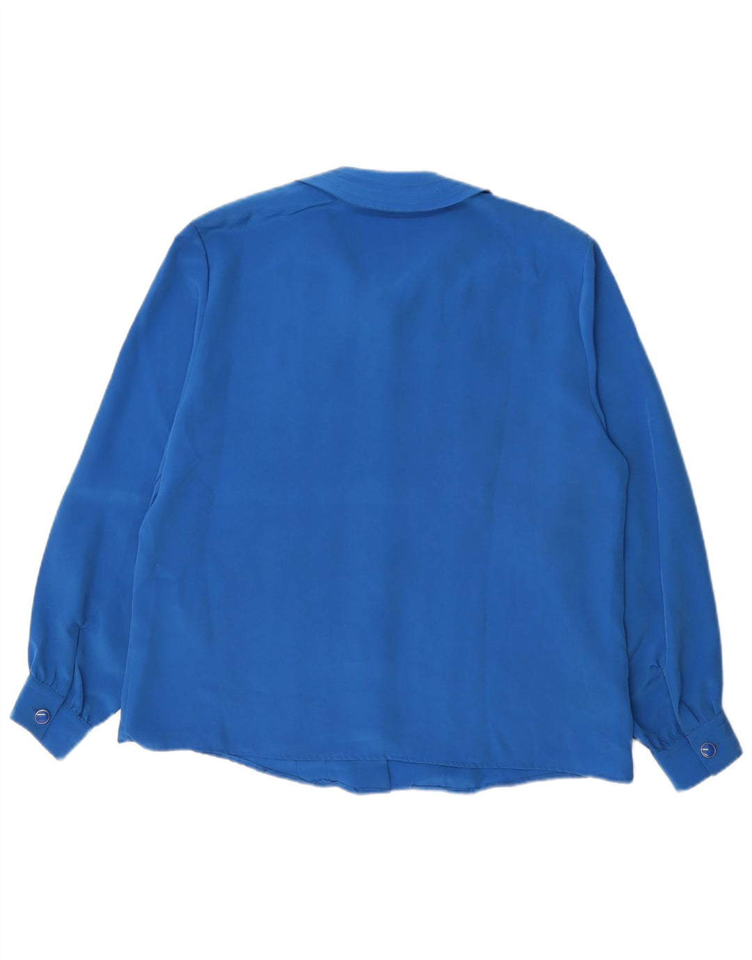 Blusa feminina vintage UK 14 poliéster azul grande