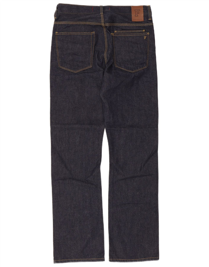 French Connection Masculino Regular Straight Jeans W32 L32 Azul Marinho Algodão