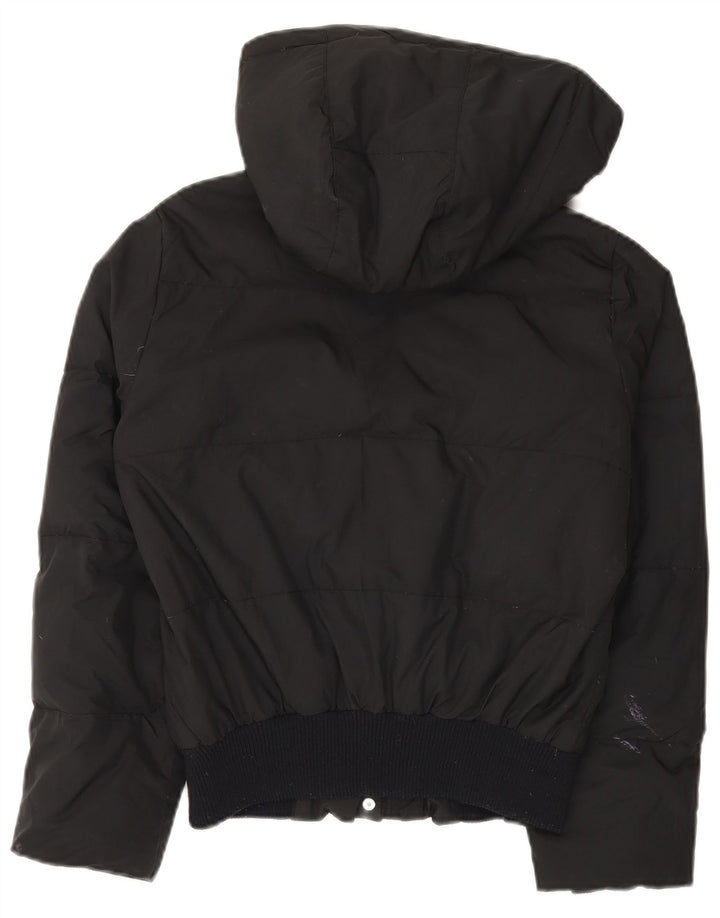 ADIDAS Womens Oversized Hooded Jacket UK 10 Pequeno Poliéster Preto