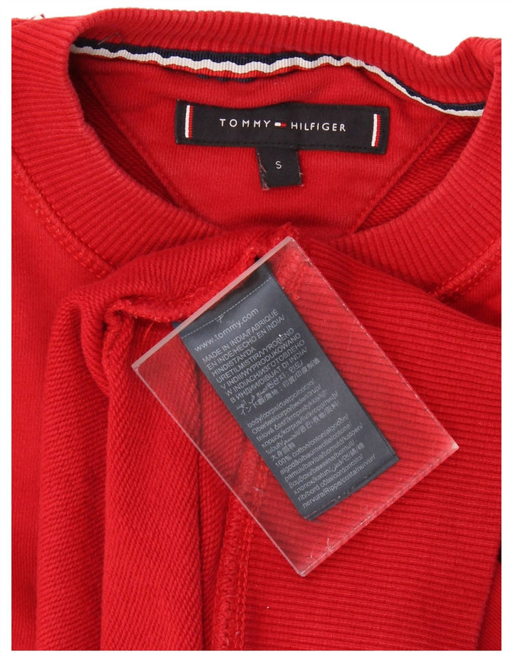 TOMMY HILFIGER Suéter gráfico masculino pequeno algodão vermelho