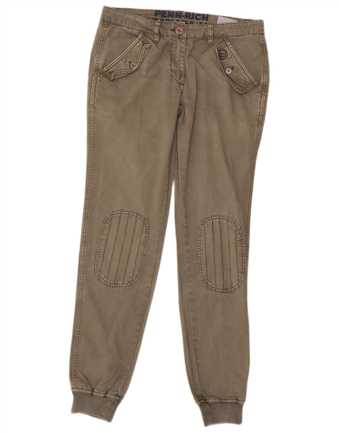 Calças joggers masculinas Penn-rich médio W30 L30 algodão cáqui