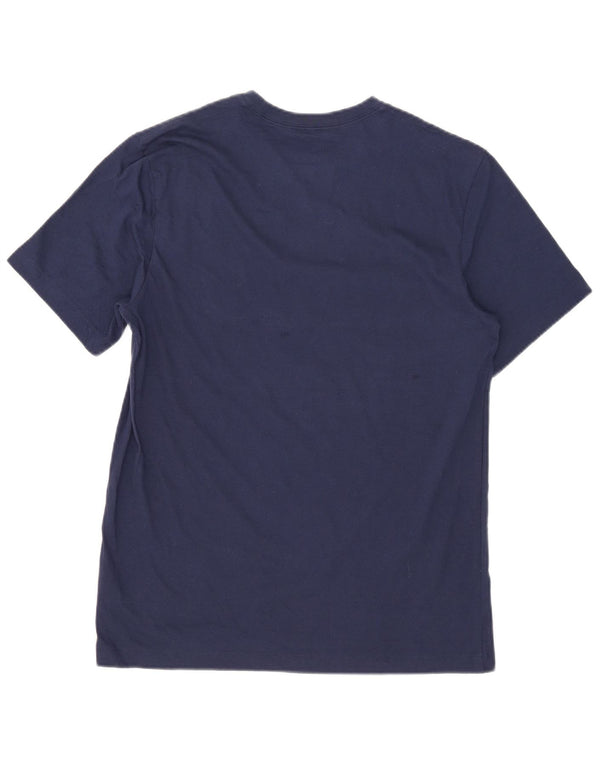 Camiseta Nike masculina gráfica Top médio algodão azul marinho