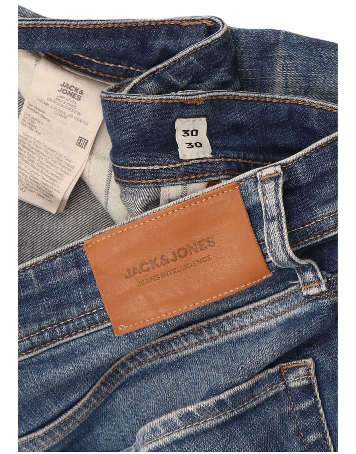Jack & Jones Mens Slim Jeans W30 L30 Azul Algodão