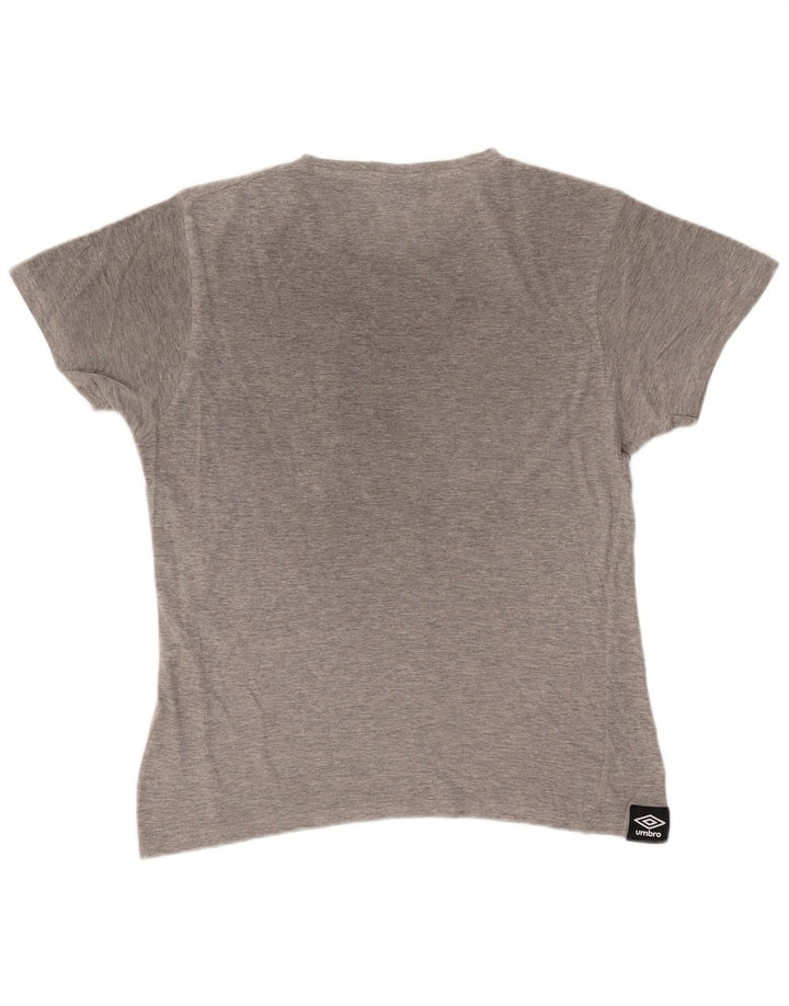 Camiseta masculina gráfica Umbro Top cinza médio algodão manchado