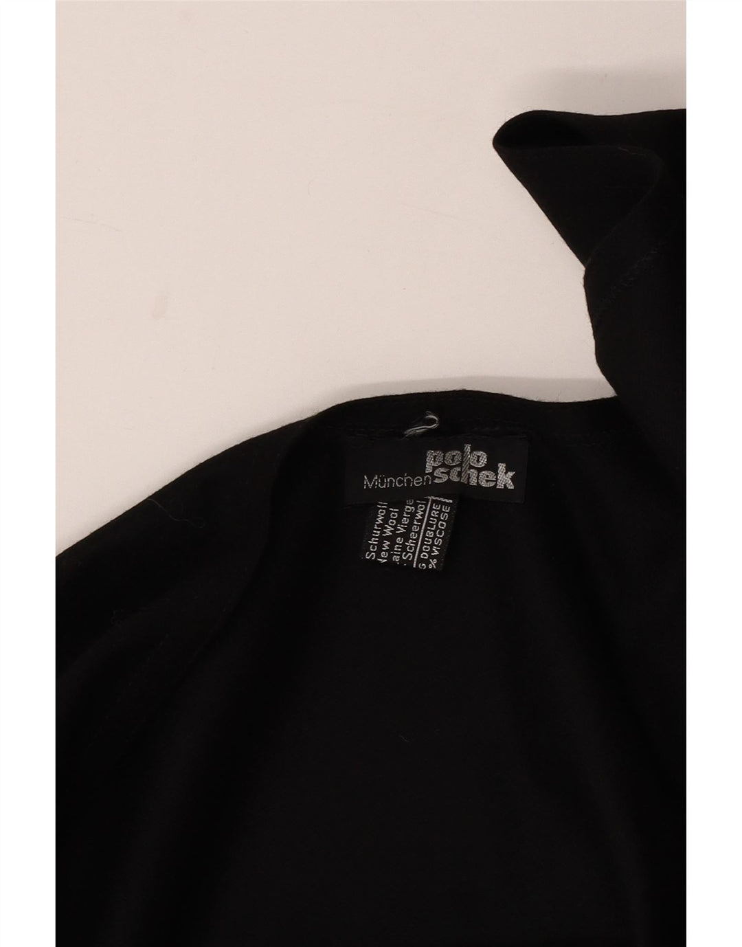 Poncho assimétrico feminino vintage, tamanho único, lã preta
