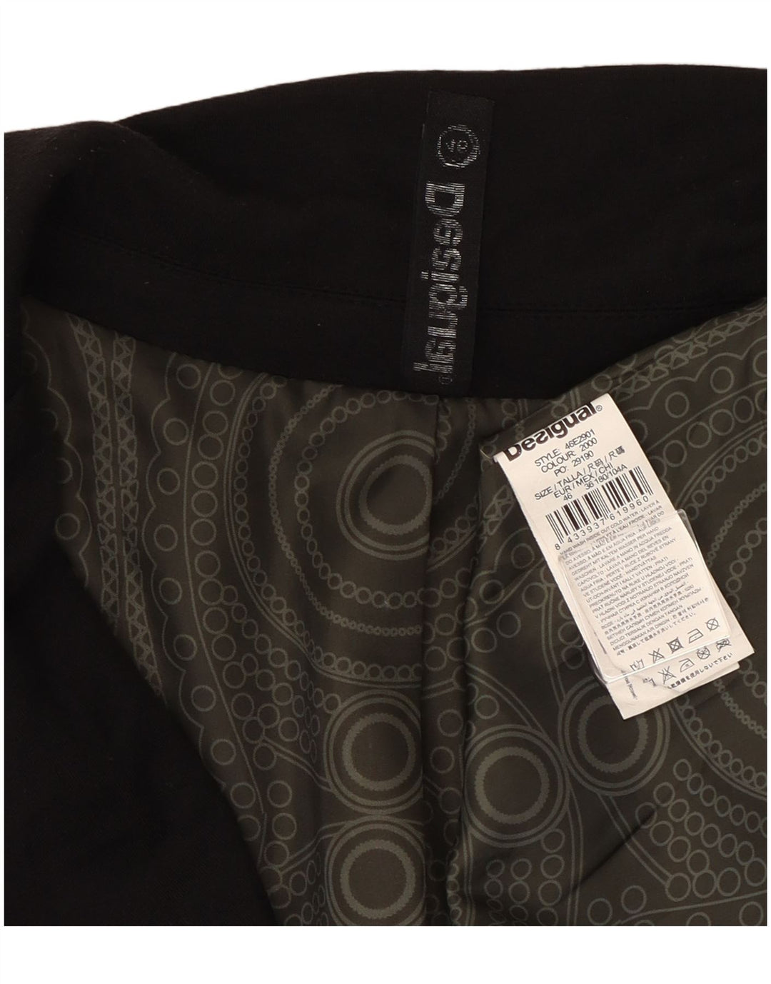 Desigual Jaqueta Blazer Feminina com 1 Botão EU 46 XL Preto Viscose
