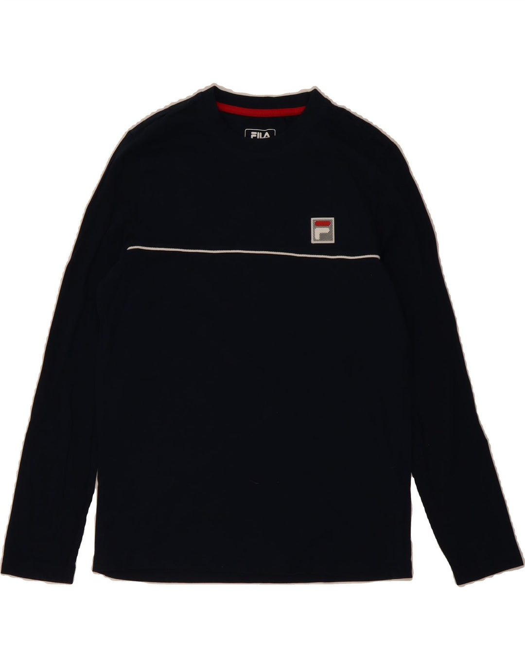 FILA Mens Top Long Sleeve Small Navy Blue Cotton Vintage Fila and Second-Hand Fila from Messina Hembry 