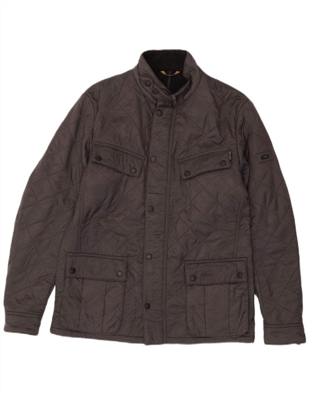 Jaqueta acolchoada masculina Barbour UK 40 grande poliamida cinza