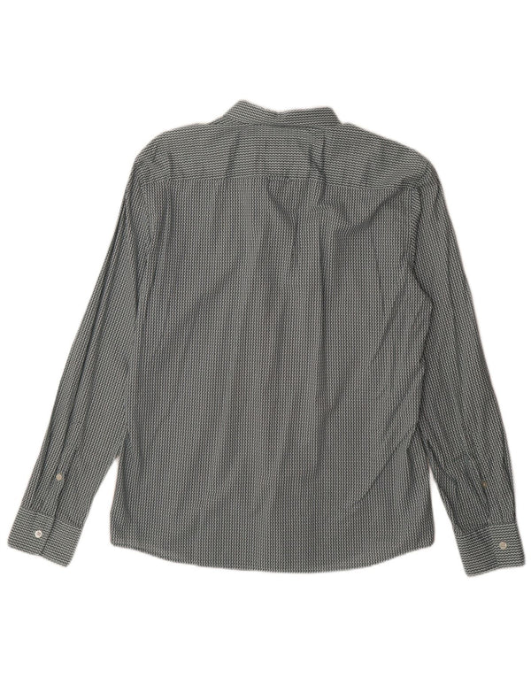 Camisa masculina Slim Fit Hugo Boss grande algodão geométrico verde