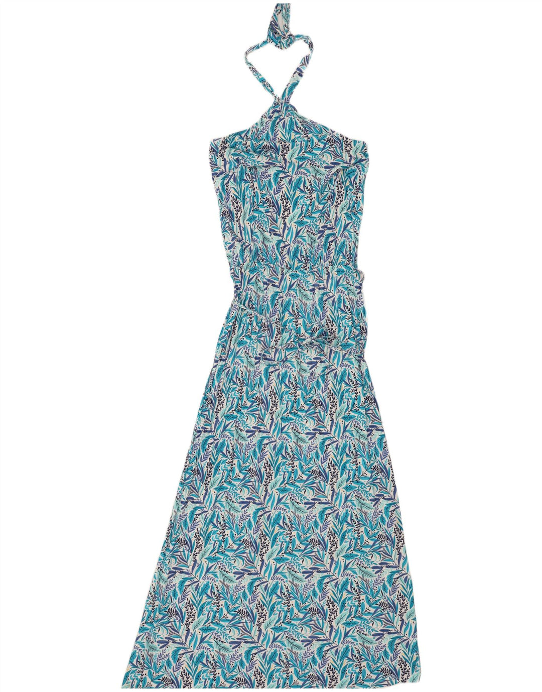 Vestido maxi halter feminino Blue Motion EU 40/42 viscose floral azul médio