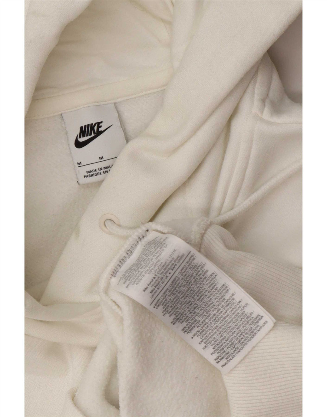 Nike Womens Hoodie Jumper UK 14 Médio Algodão Branco