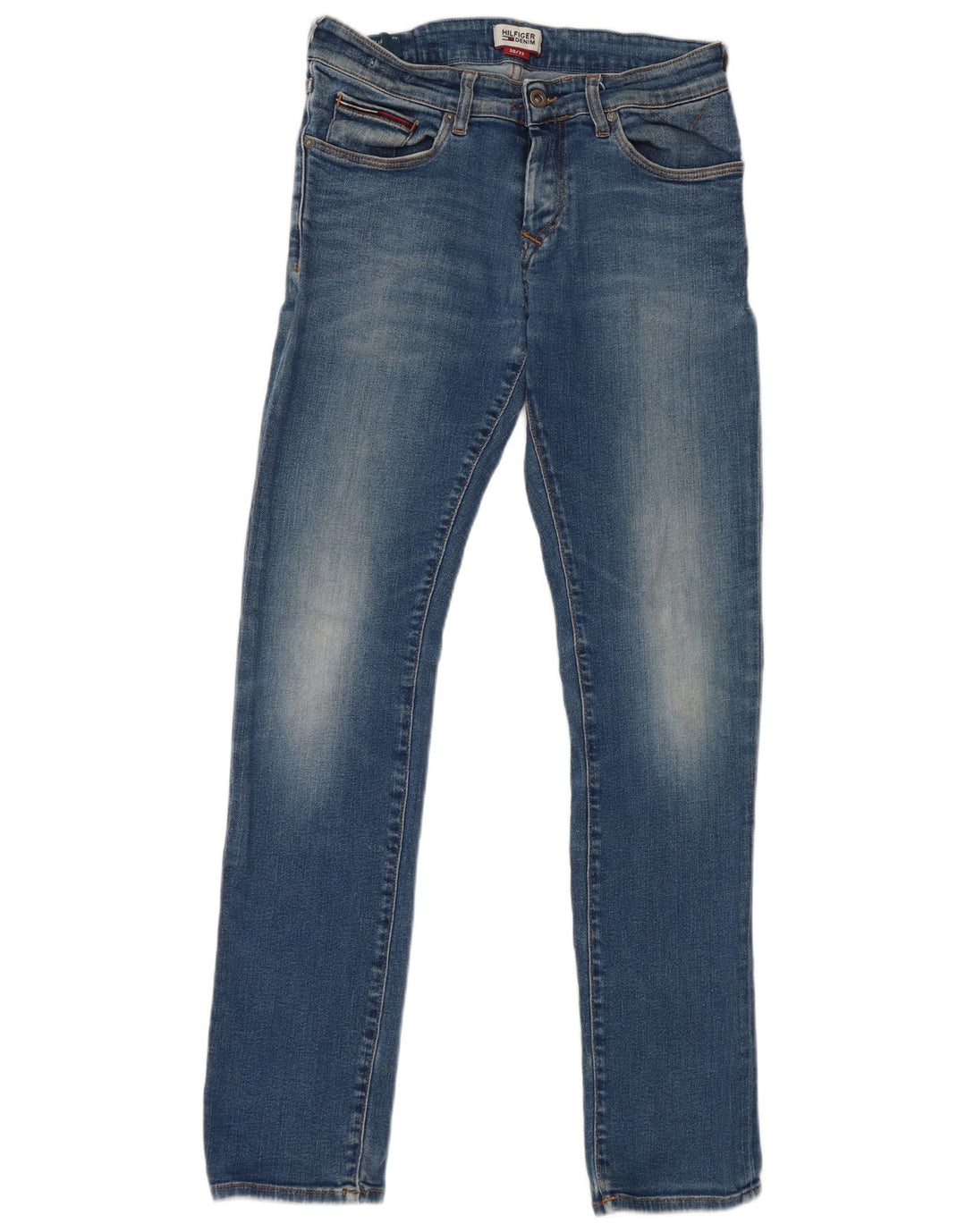 Tommy Hilfiger Masculino Slim Jeans W30 L32 Azul Algodão
