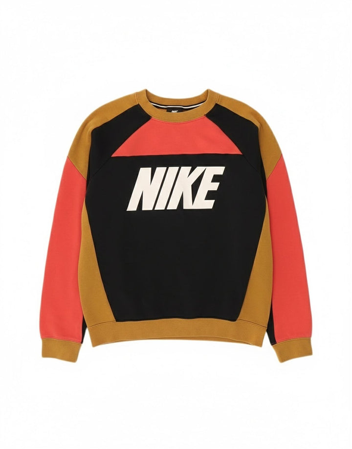 Nike feminino gráfico moletom jumper UK 10 pequeno bloco colorido multicolorido