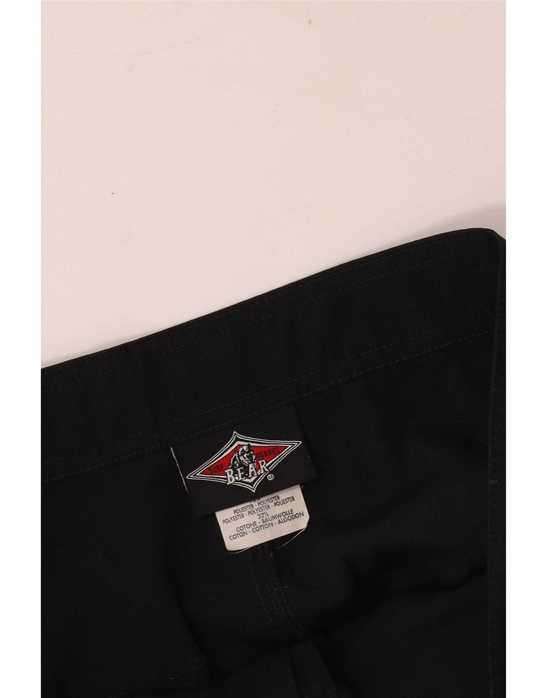Bear Mens Chino Shorts W34 Grande Poliéster Preto