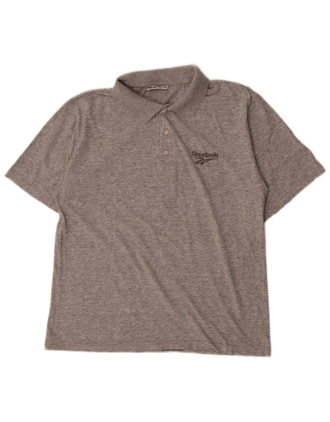 Camisa polo masculina Reebok pequena cinza manchada