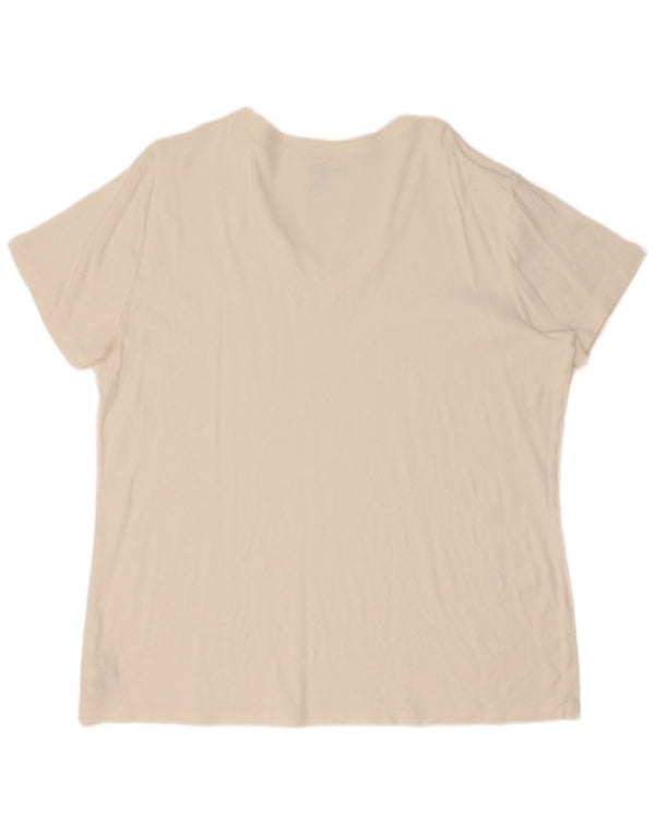 Camiseta feminina Eddie Bauer Top UK 20 2XL algodão branco