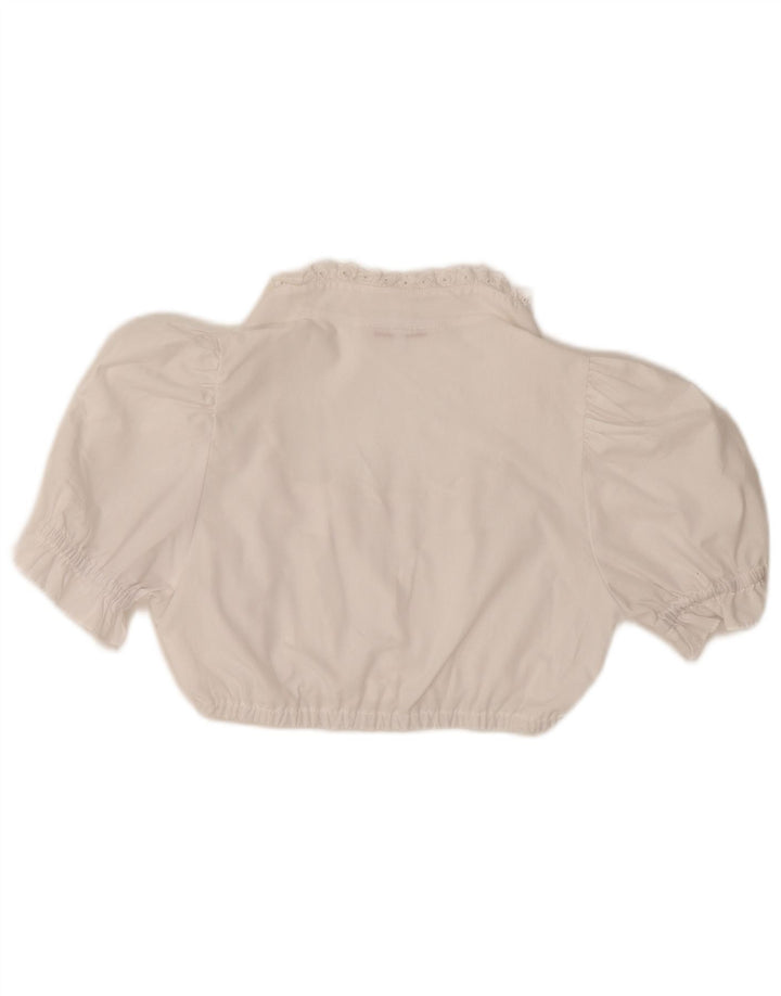 Blusa feminina country manga curta curta EU 36 poliéster branco pequeno