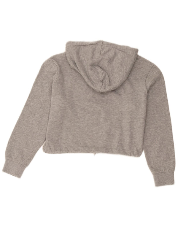 Suéter feminino Fila com capuz e corte gráfico oversized UK 10 algodão cinza pequeno