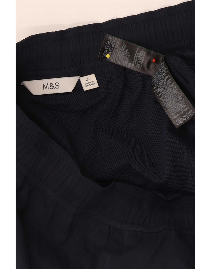 Shorts de natação masculino Marks & Spencer grande poliéster azul marinho