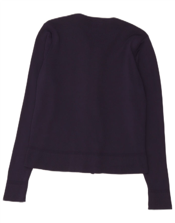 Suéter cardigã feminino Marks & Spencer Reino Unido 14 médio azul marinho poliamida