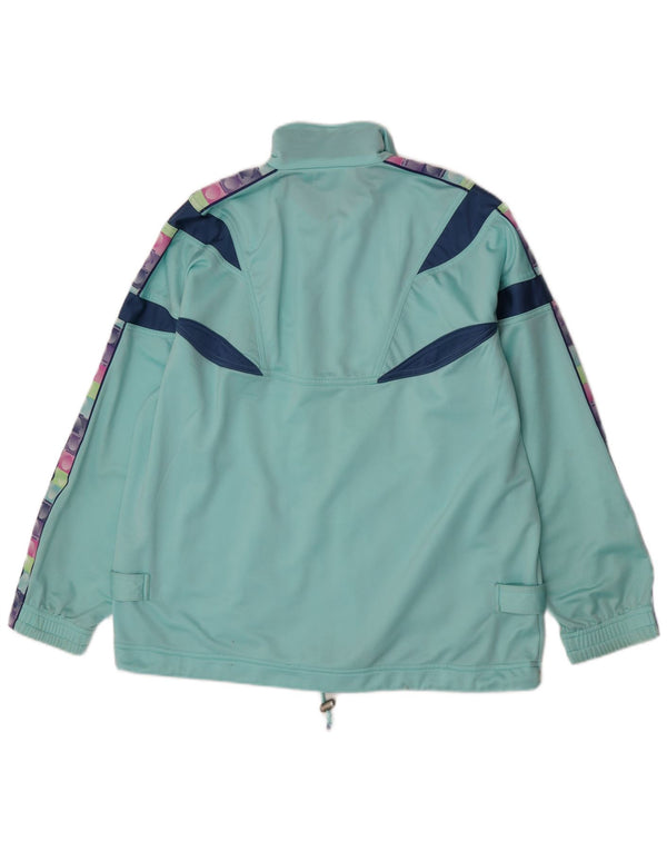Diadora Mens Graphic Tracksuit Top Jacket UK 36 Small Turquoise Colourblock