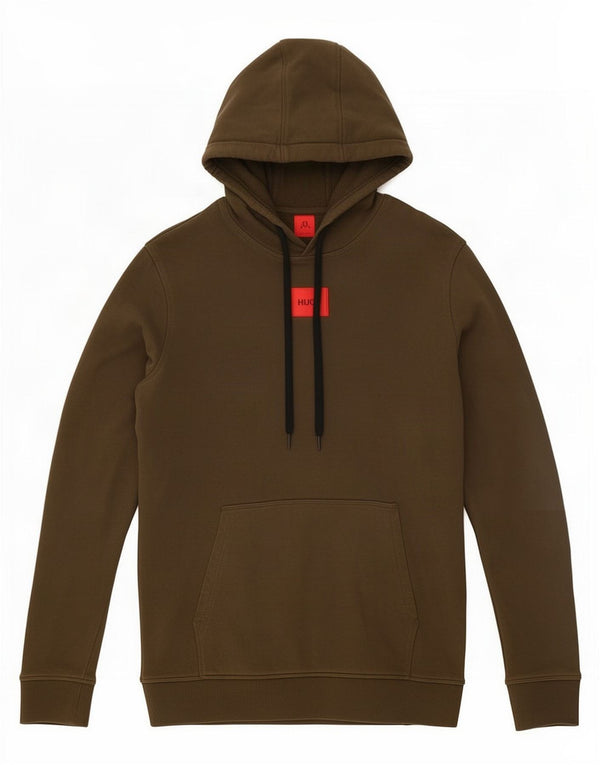 Hugo Boss Mens Graphic Hoodie Jumper Médio Algodão Cáqui