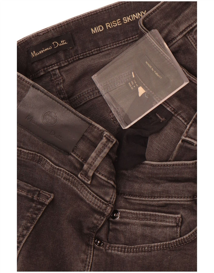 Jeans skinny de cintura média Massimo Dutti feminino EU 40 médio W30 L30 cinza