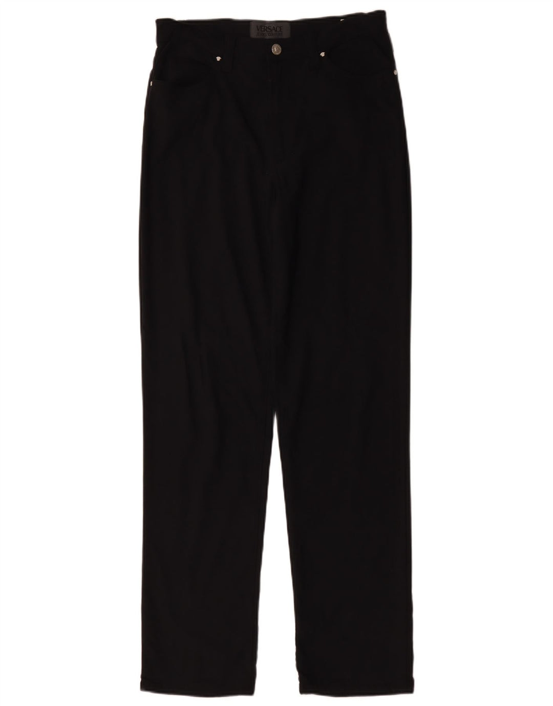Calça feminina reta casual Versace W32 L31 poliamida preta