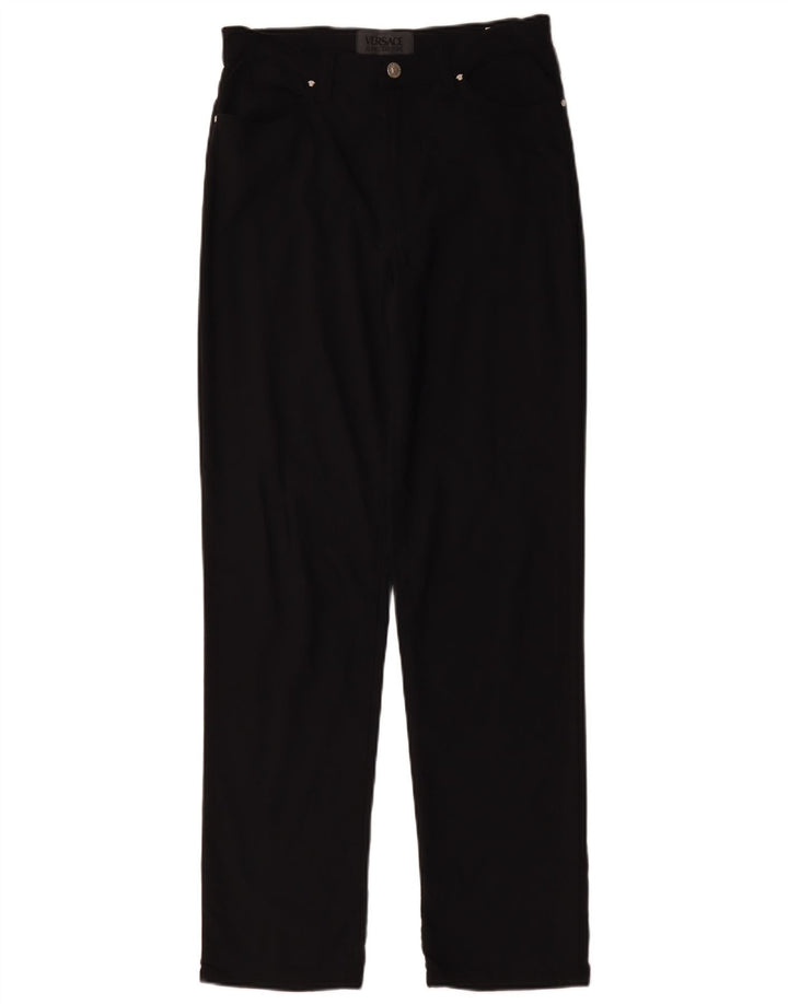 Calça feminina reta casual Versace W32 L31 poliamida preta