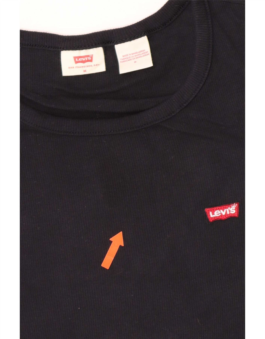 Camiseta feminina Levi's Top UK 12 médio algodão preto