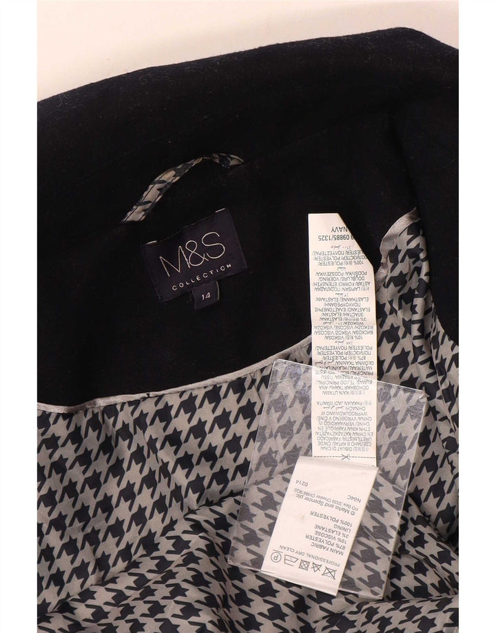 Jaqueta bomber feminina Marks & Spencer Reino Unido 14 grande poliéster azul marinho