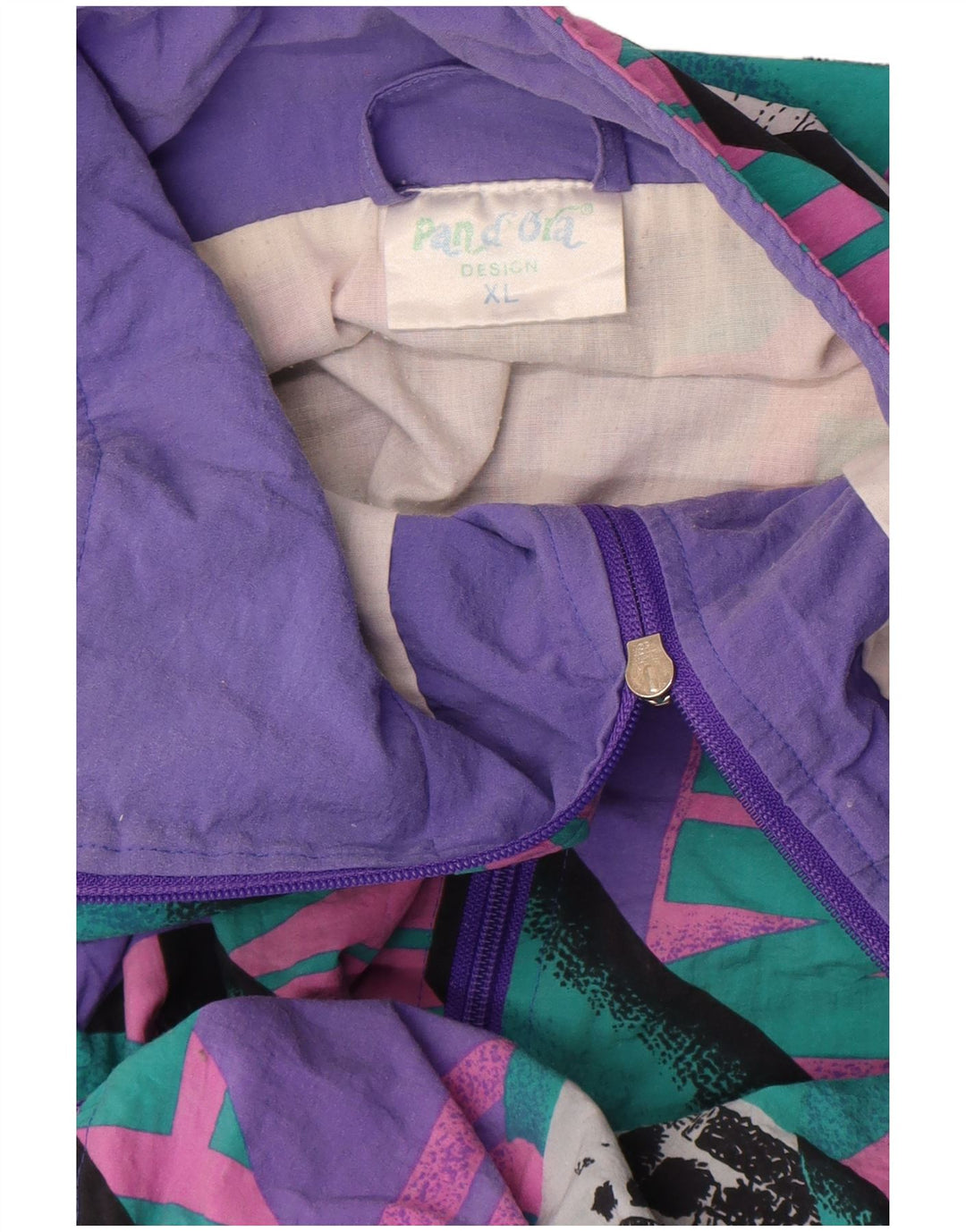 Pandora Mens Graphic Tracksuit Top Jacket XL Roxo Geométrico