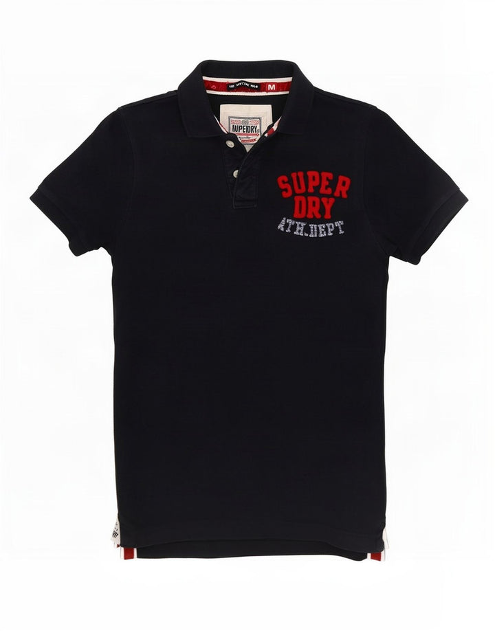 Camisa polo masculina Superdry Graphic Rugby médio azul marinho algodão