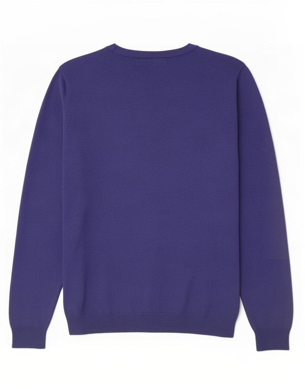 Zara Suéter masculino com gola canoa XL roxo