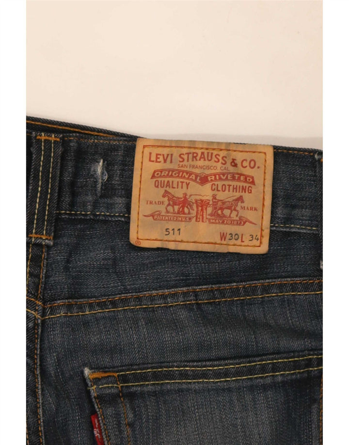 Calça jeans feminina Levi's 511 Slim W30 L30 azul marinho algodão