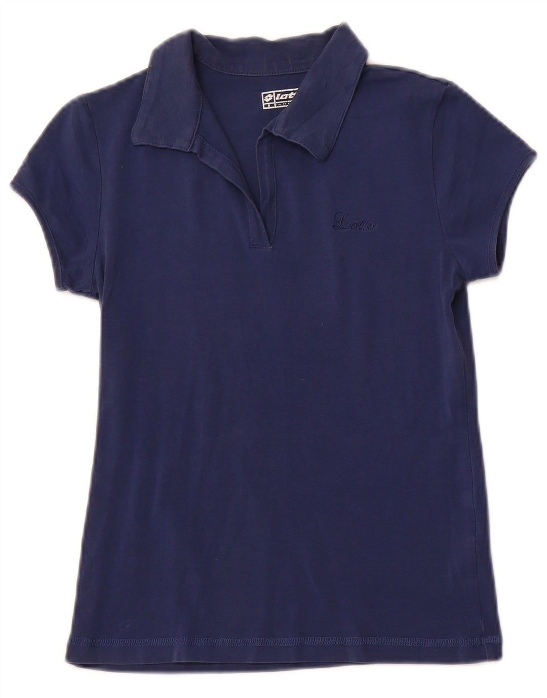 Camisa polo feminina LOTTO 11-12 anos pequena algodão azul marinho