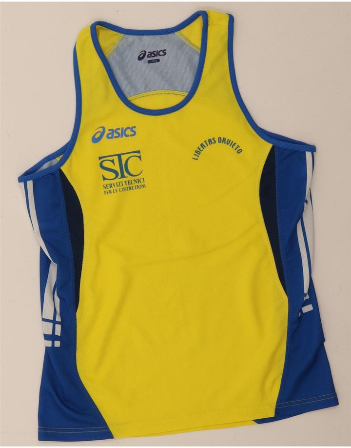 Asics Mens Graphic Vest Top Grande Amarelo Colourblock Poliéster