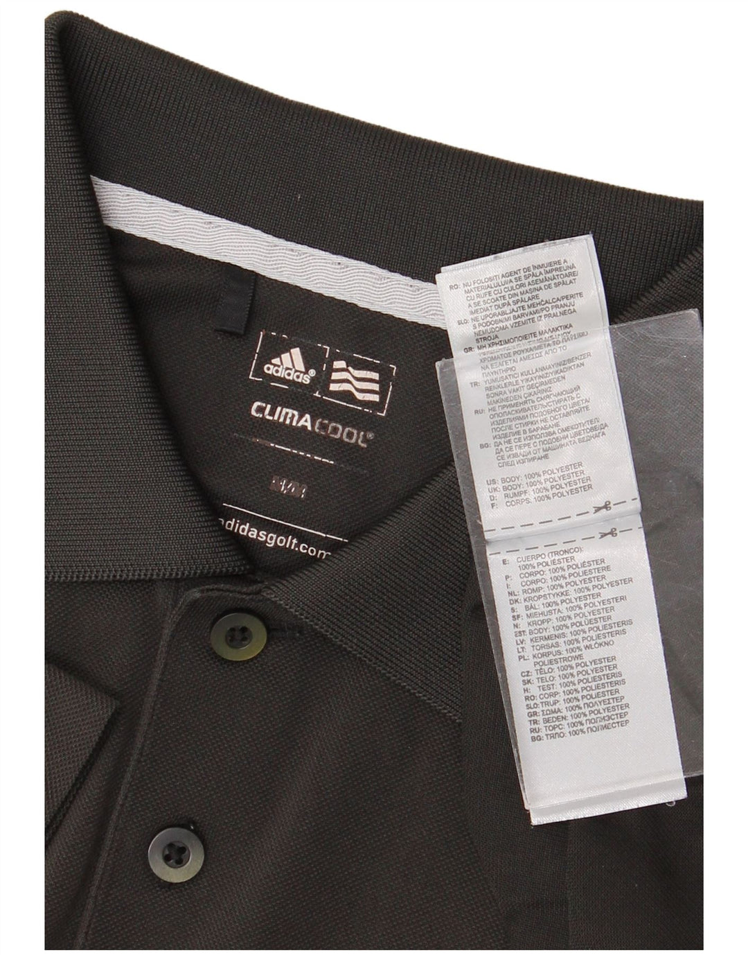 Adidas Masculino Climacool Polo Camisa Cinza Médio Poliéster