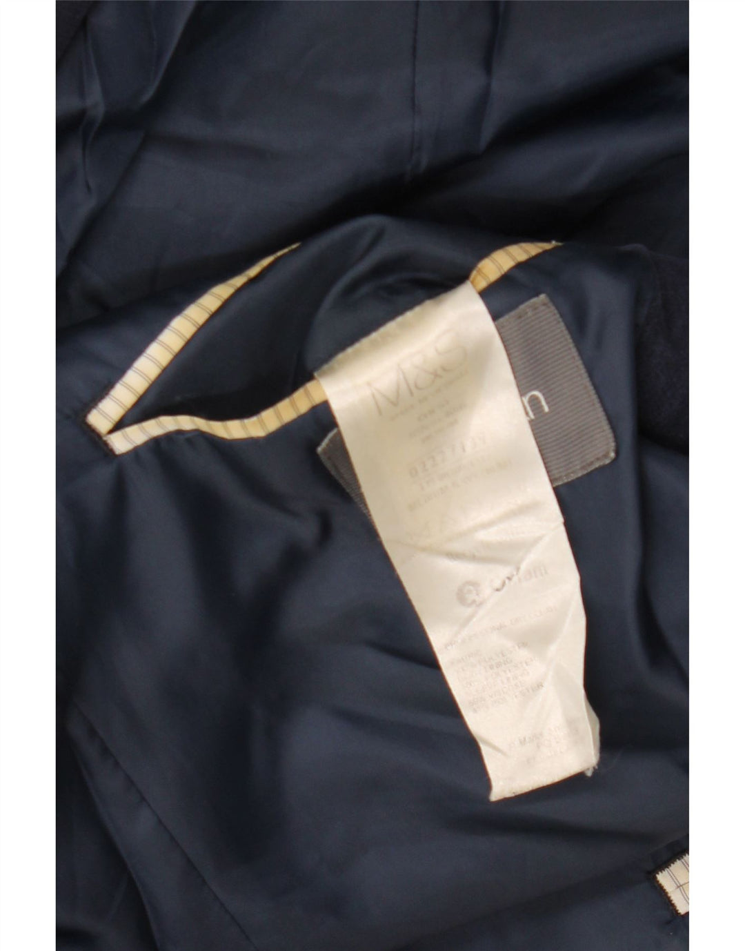 Jaqueta blazer masculina MARKS & SPENCER com 2 botões Reino Unido 40 grande viscose azul marinho