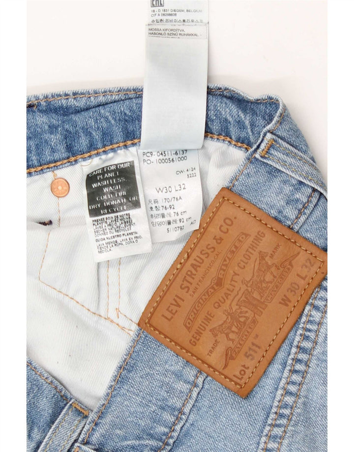 Levi's Masculino 511 Slim Jeans W30 L32 Azul Algodão