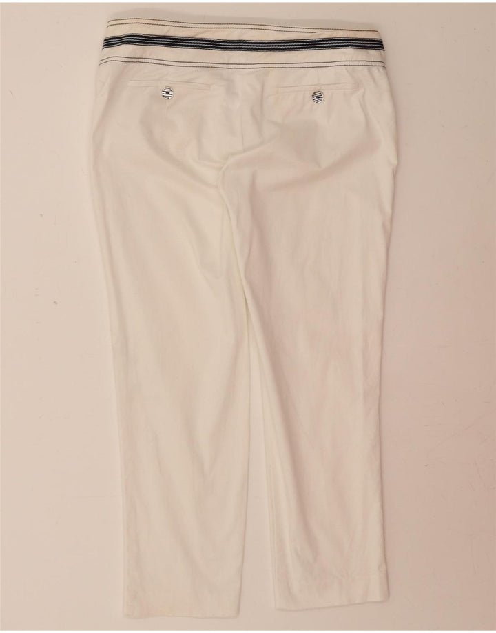 ROCCOBAROCCO Womens Straight Casual Trousers W32 L26 White Cotton Vintage Roccobarocco and Second-Hand Roccobarocco from Messina Hembry 