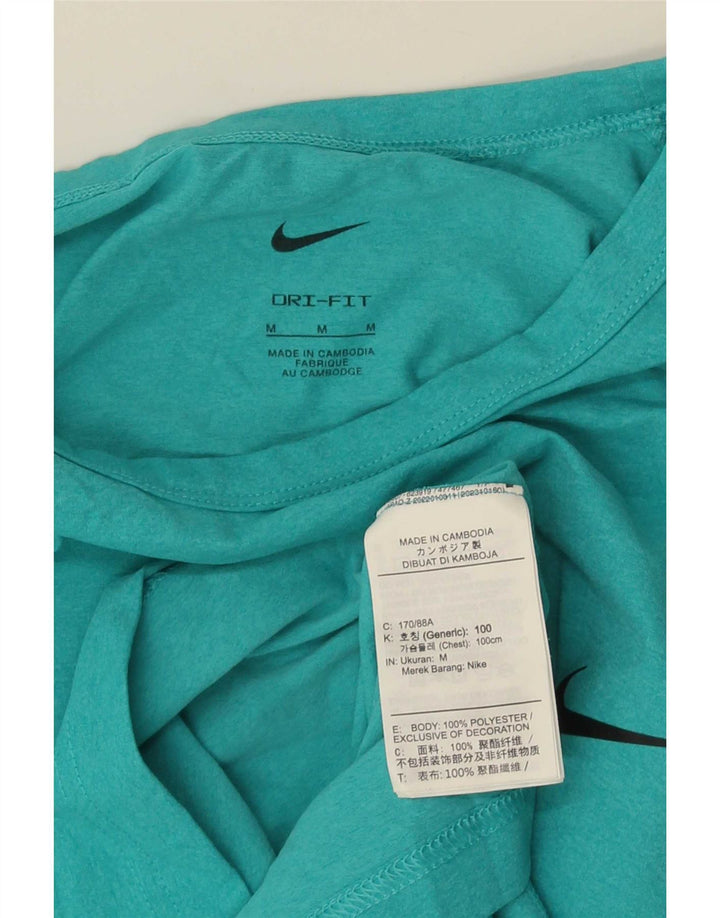 Nike Mens Dri Fit Camiseta Top Médio Turquesa Poliéster
