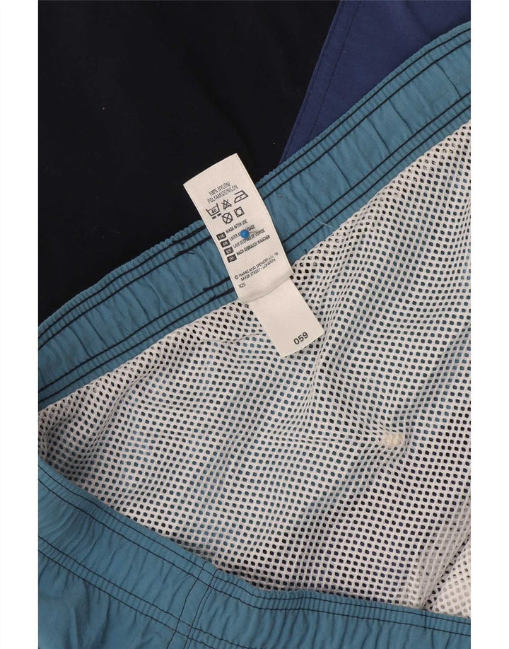 Shorts de natação masculino Marks & Spencer St. Michael grande bloco colorido azul