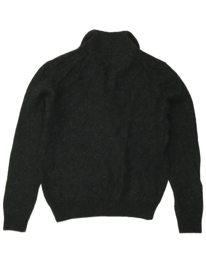 Suéter feminino MARKS & SPENCER com gola e zíper Reino Unido 14 verde médio