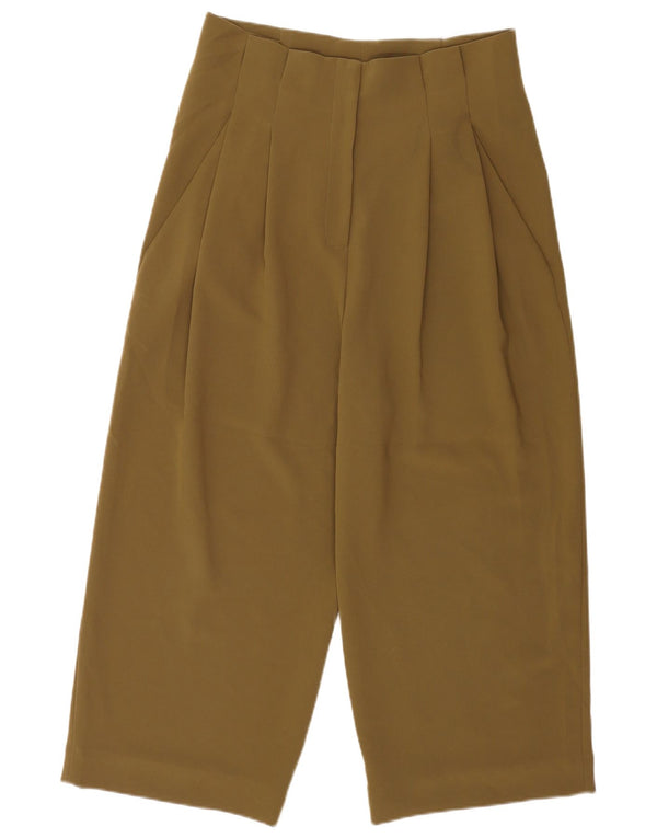 Calça feminina Cos cintura alta com pregas EU 42 grande W32 L24 cáqui